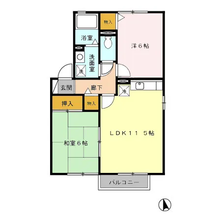 サンライズ稲富 A棟206 - 画像2