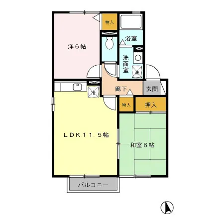 サンライズ稲富 B棟205 - 画像2