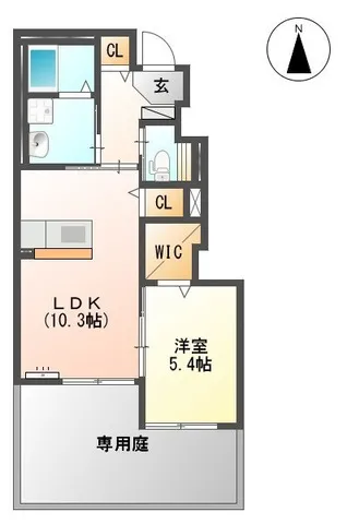 ルーラル北西原B棟103 - 画像2