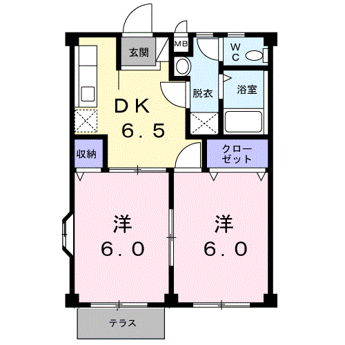 フラワーハイツ一条(B)105 - 画像2