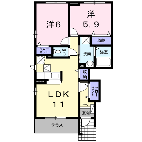 ルラーシュ弐番館101 - 画像2